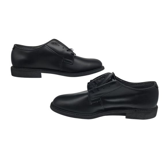 Bates Shoes Mens 11 Black Dress Military Low Tops Satin Matte Vibram Heeled - Picture 2 of 13